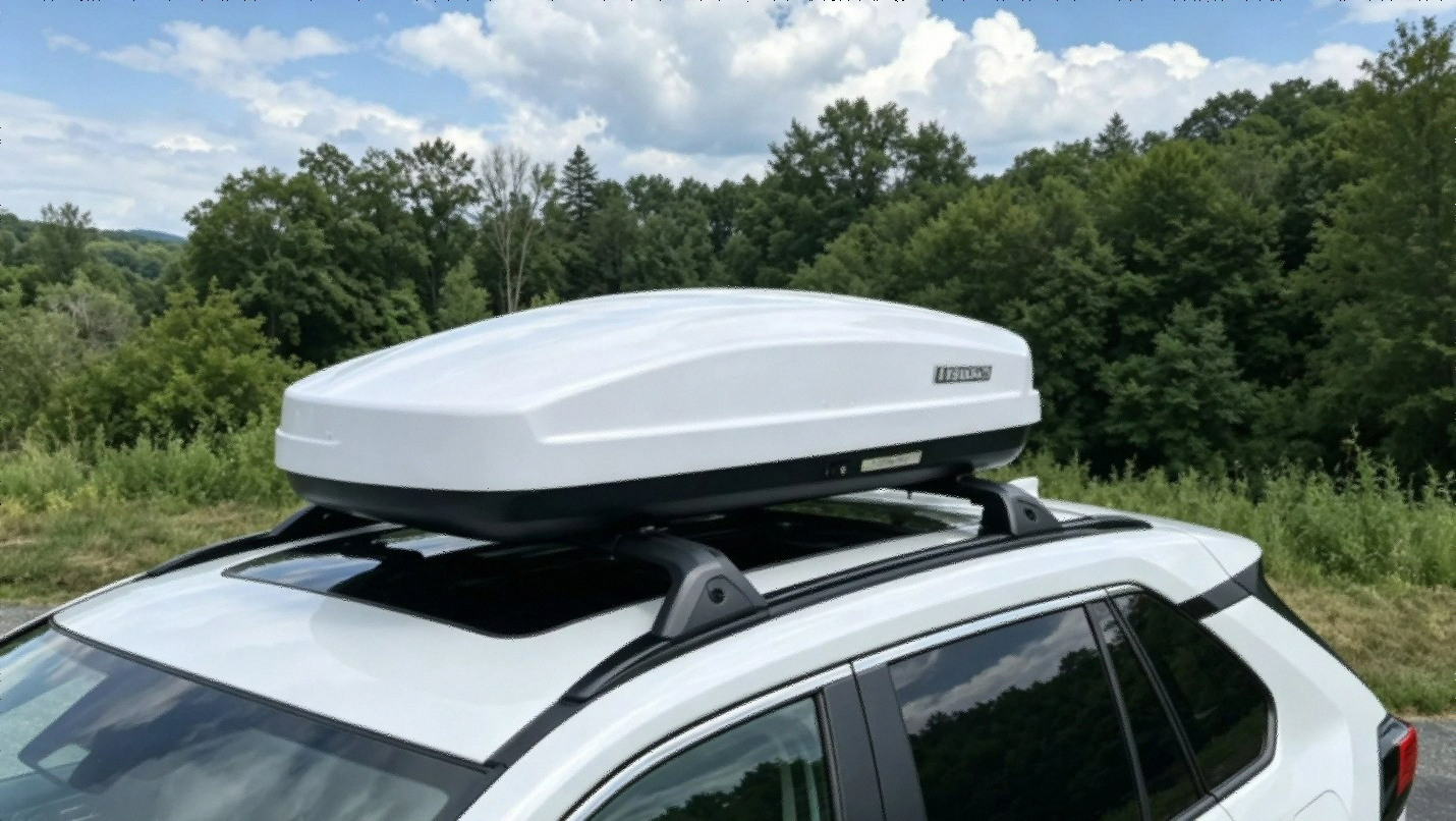 VISRACK W87 26 cubic feet roof cargo box mounted on car roof