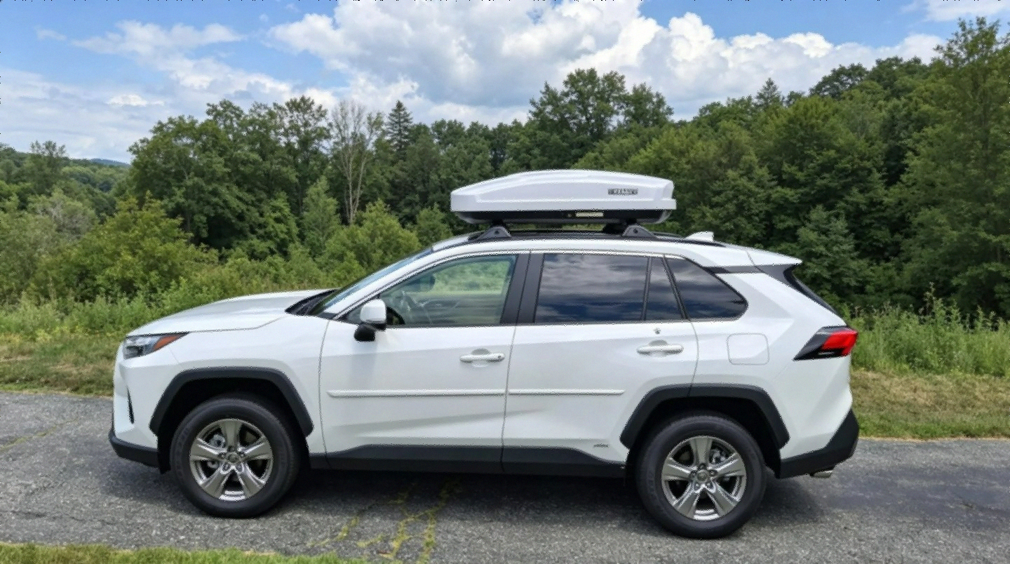 VISRACK W87 26 cubic feet roof cargo box mounted on car roof