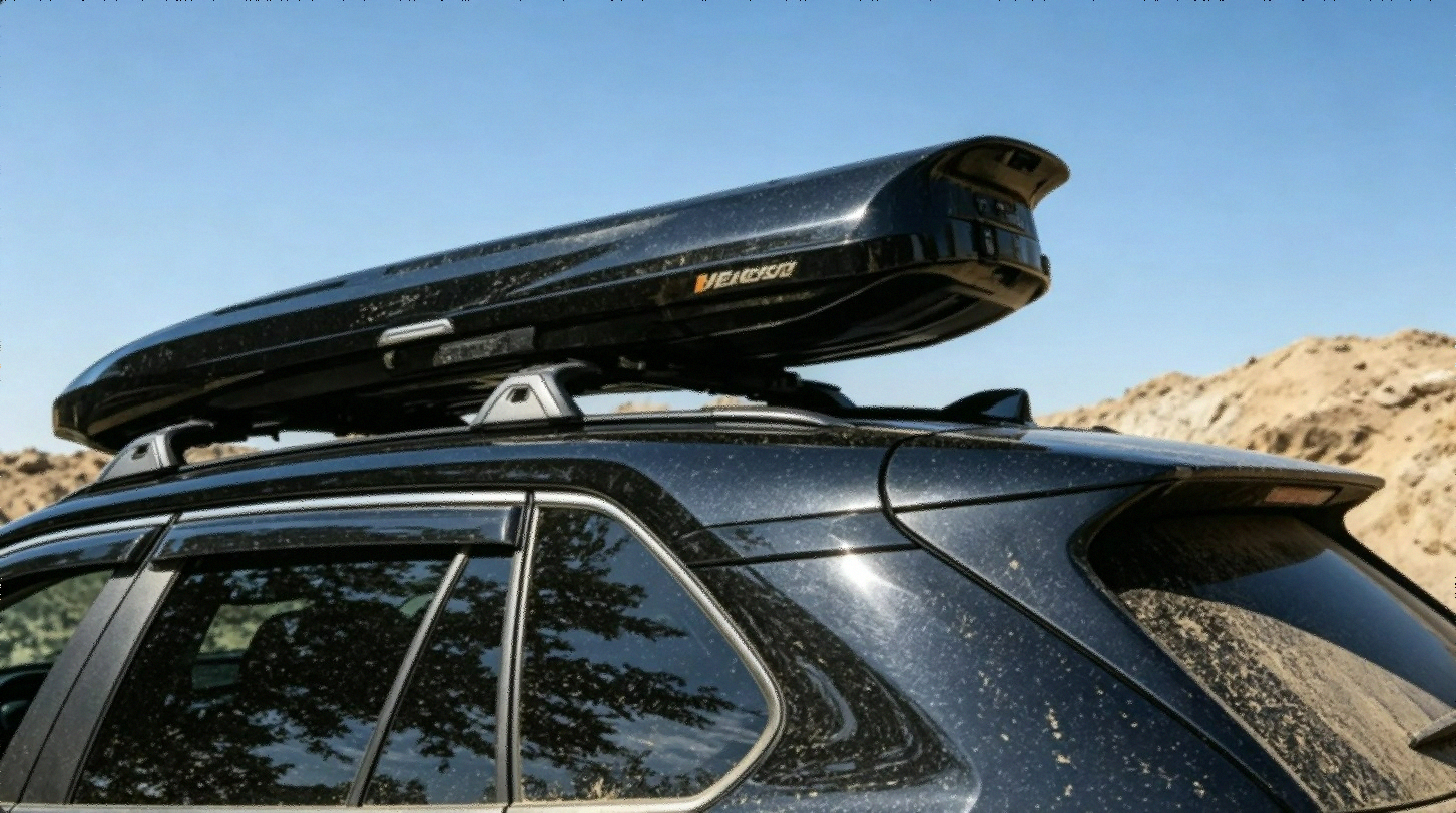 INNO BRM660BK Wedge Cargo Box gloss black on vehicle roof