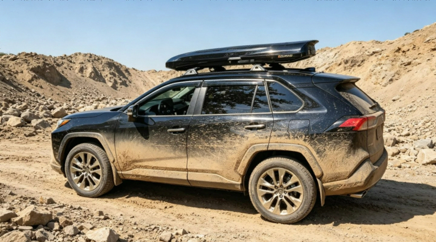 INNO BRM660BK Wedge Cargo Box gloss black on vehicle roof